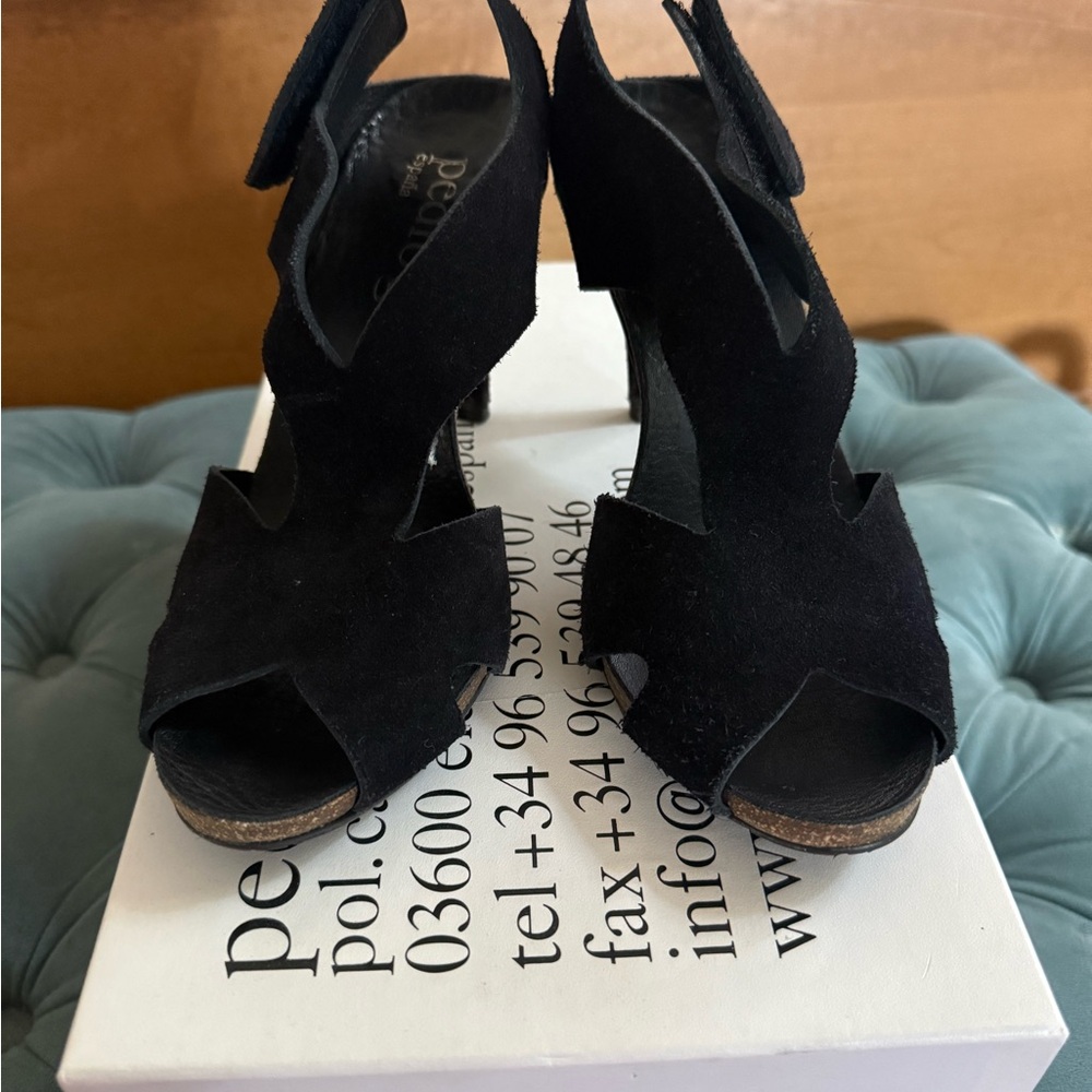 Pedro Garcia Black Suede High Heel Sandals